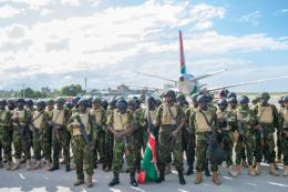 File image of 230 new troops deployed to Haiti.
